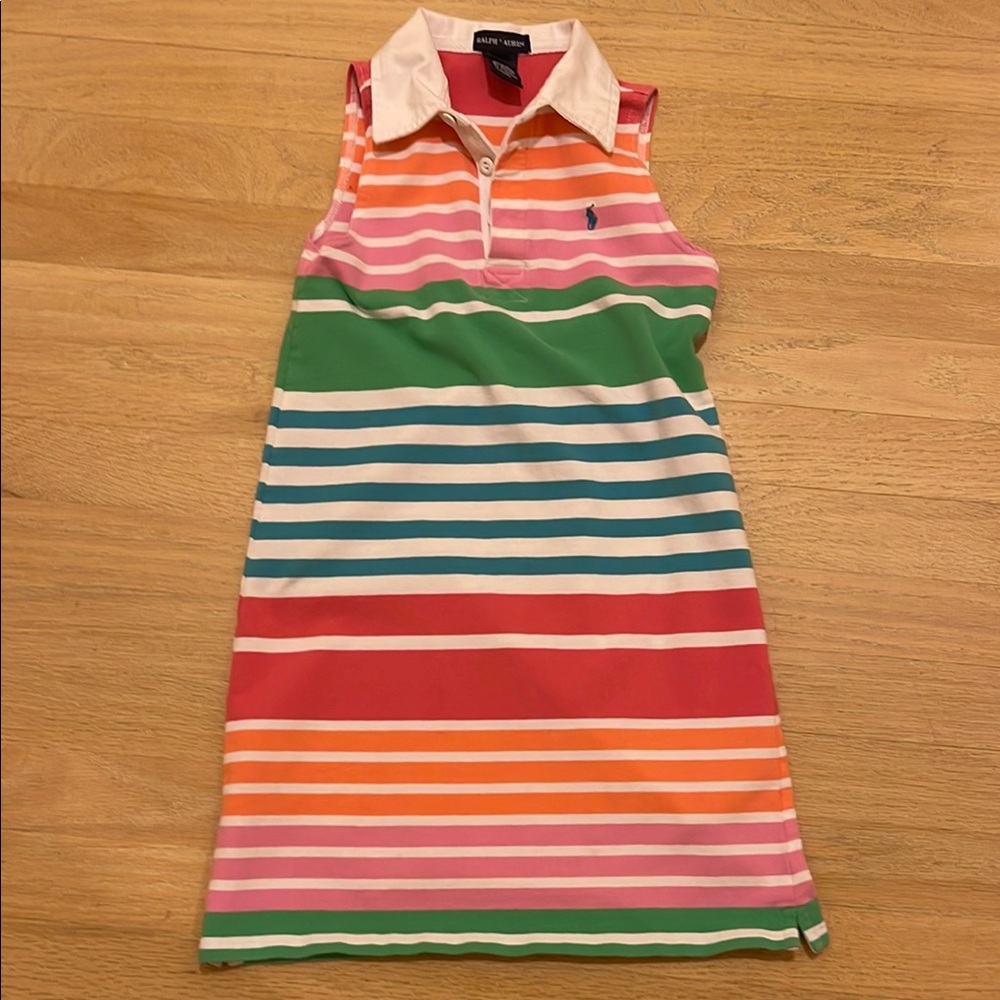 2 for $20 Ralph Lauren Multicolor Striped Polo Dress size 6X